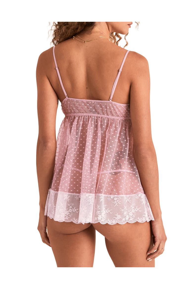 Audrey Babydoll & G-String Set Lingerie, Alternate, color, Medium beige