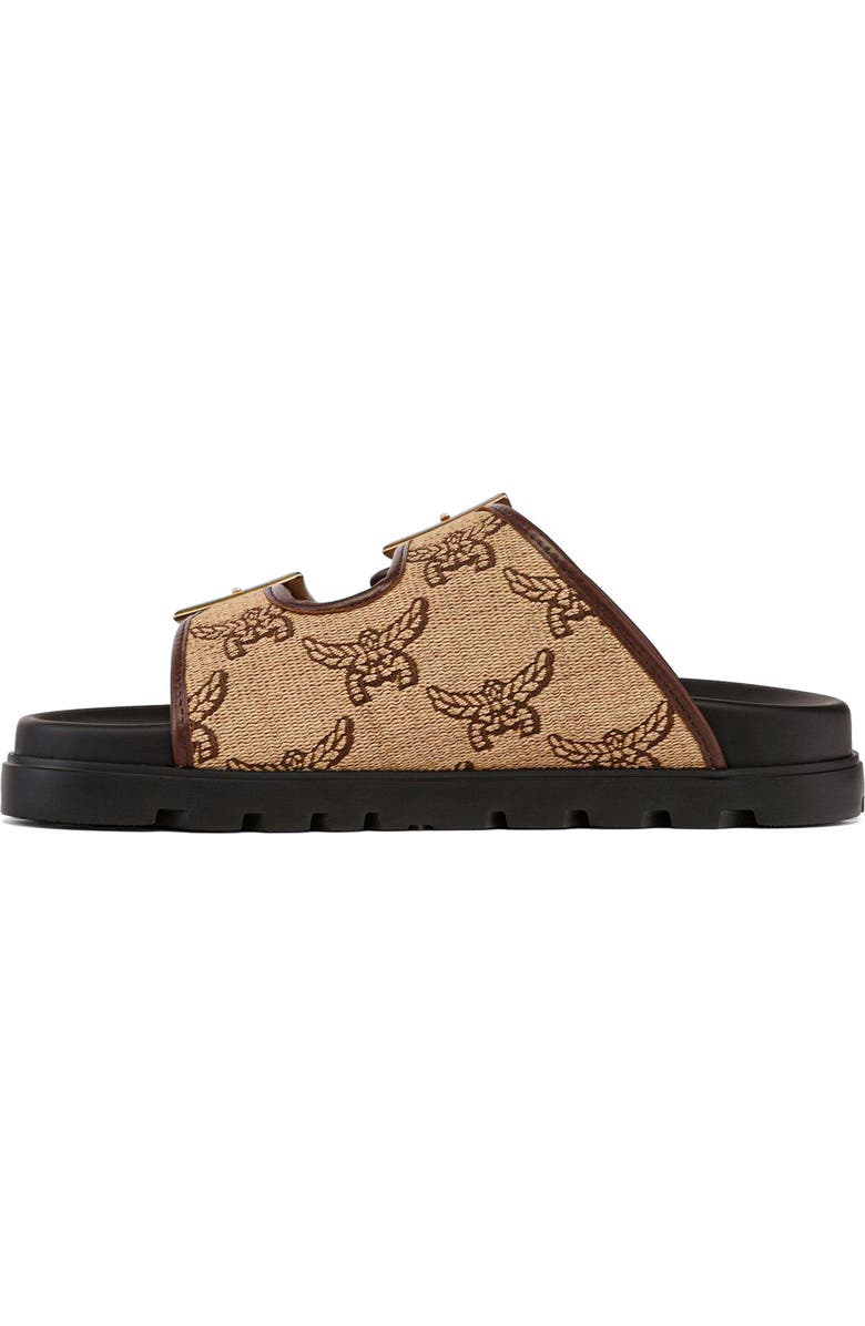 MCM Sandals in Lauretos Raffia Jacquard, Alternate, color, Beige