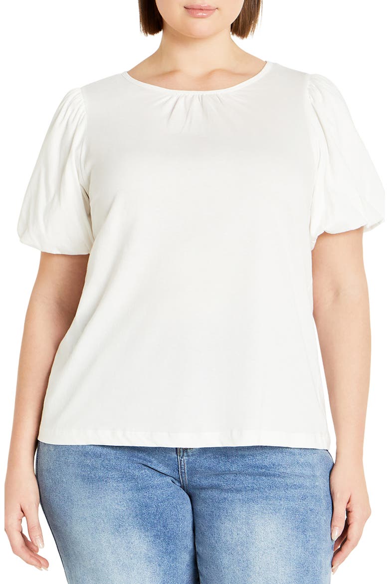 Leona Puff Sleeve Top, Main, color, IVORY