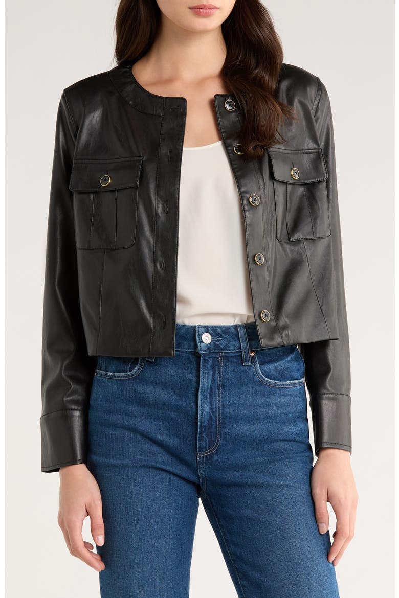 Verity Faux Leather Jacket, Main, color, BLACK