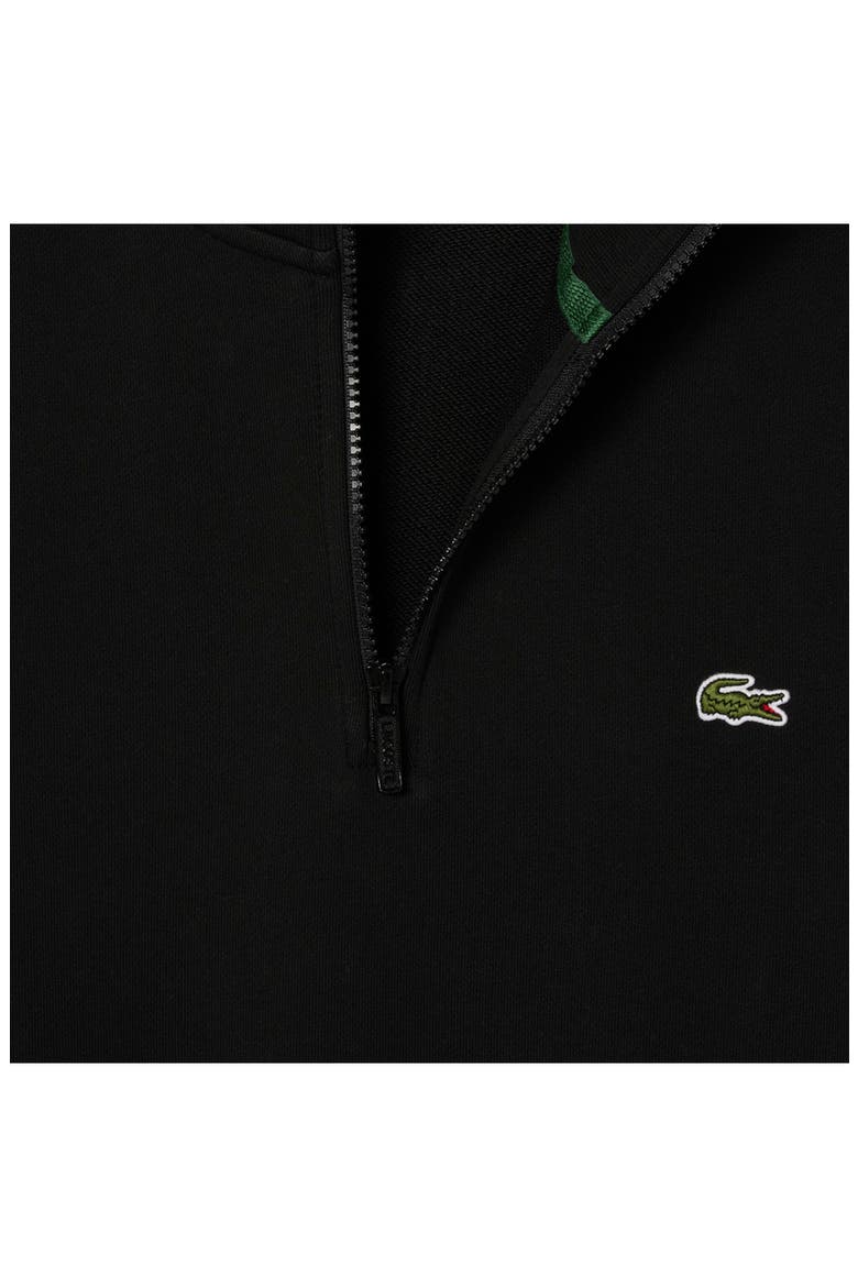 Cotton Fleece Half Zip Pullover, Alternate, color, BLACK