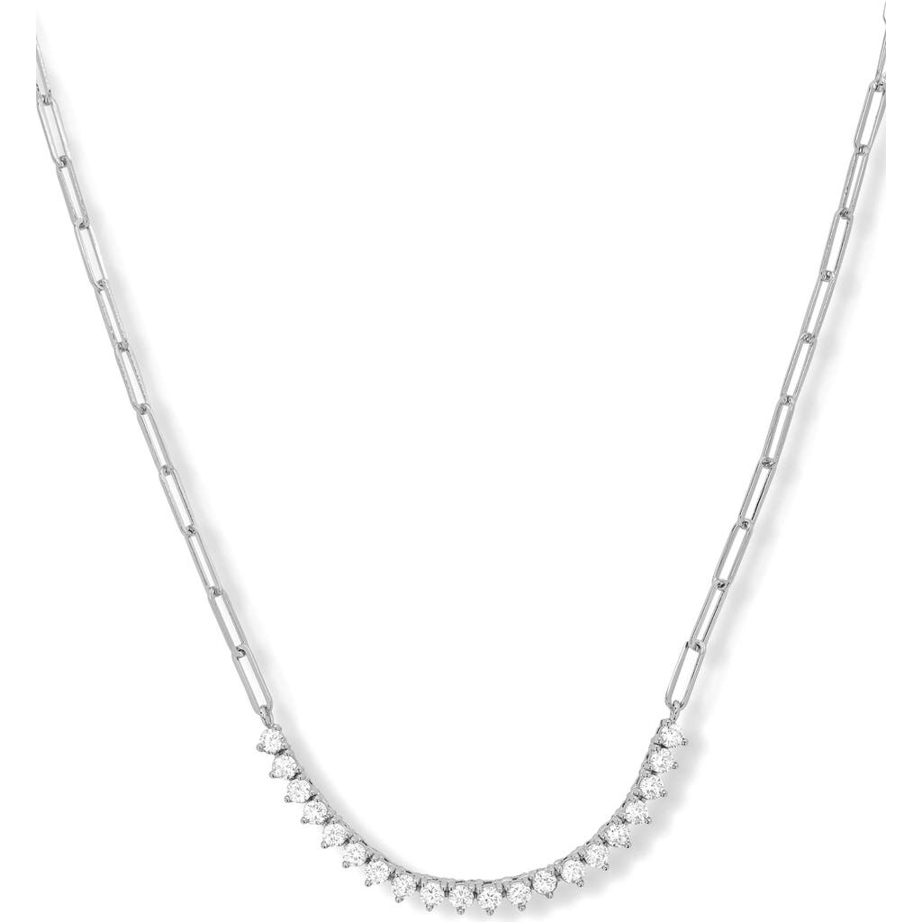 Melinda Maria Not Your Basic Cubic Zirconia Necklace In Silverhite