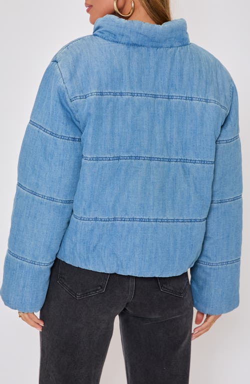Vici Collection Chill Out Denim Quilted Puffer Jacket In Blue