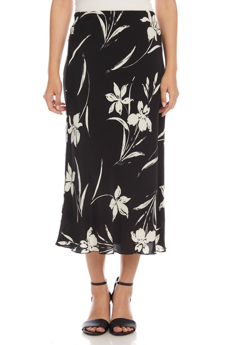Floral Bias Cut Midi Skirt, Main, color, FLORAL