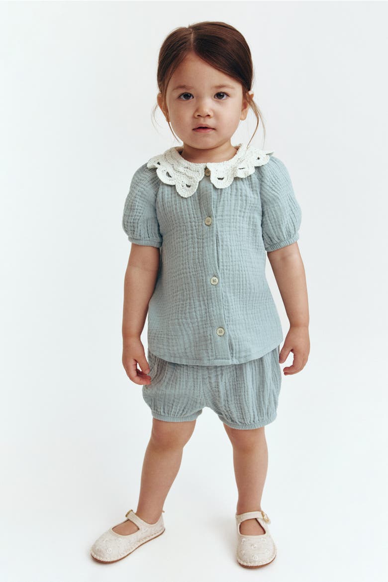 2-piece Cotton Muslin Set, Main, color, Light turquoise