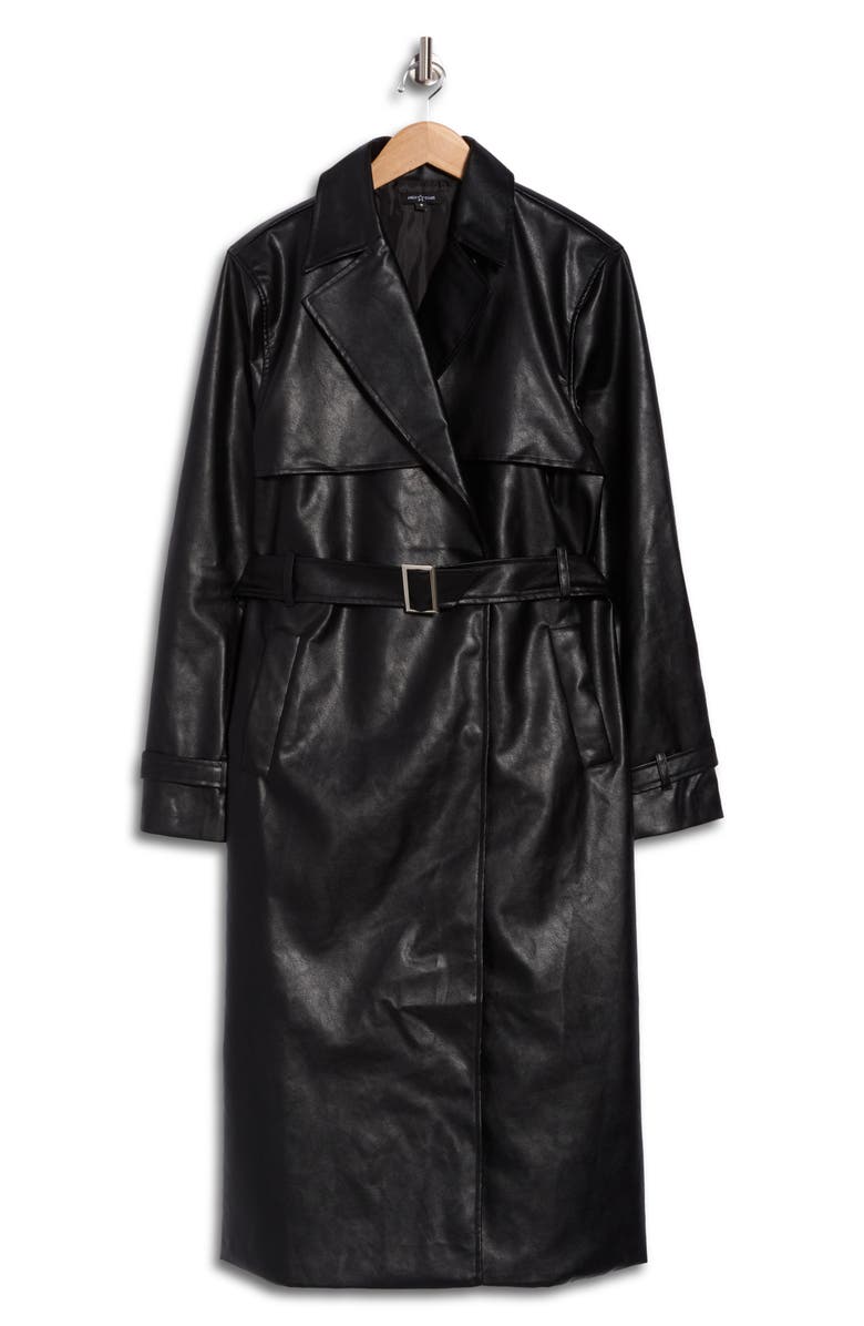 AREA STARS Riana Faux Leather Coat, Alternate, color, Black