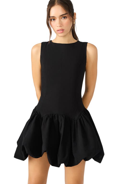 Steve Madden Lyra Bubble Hem Minidress In Black