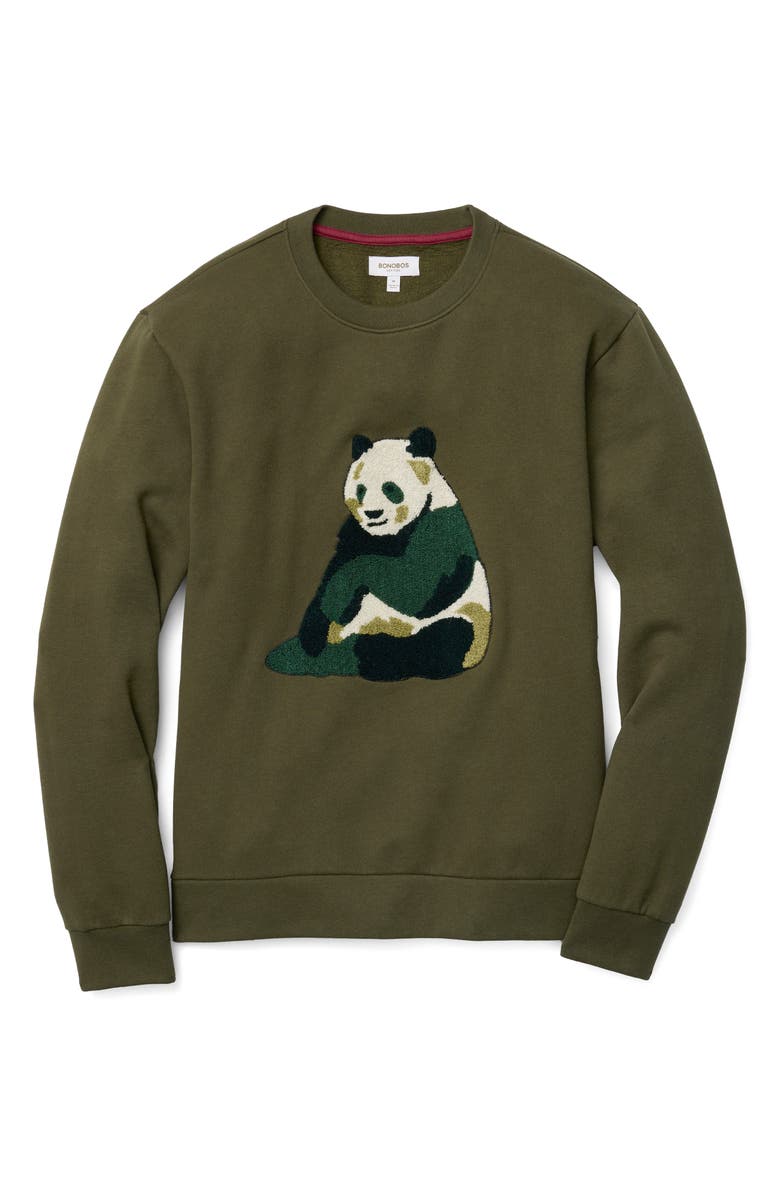 Bonobos Critters Appliqué Compact Fleece Sweatshirt, Alternate, color, Panda Critter Fleece V2 C27