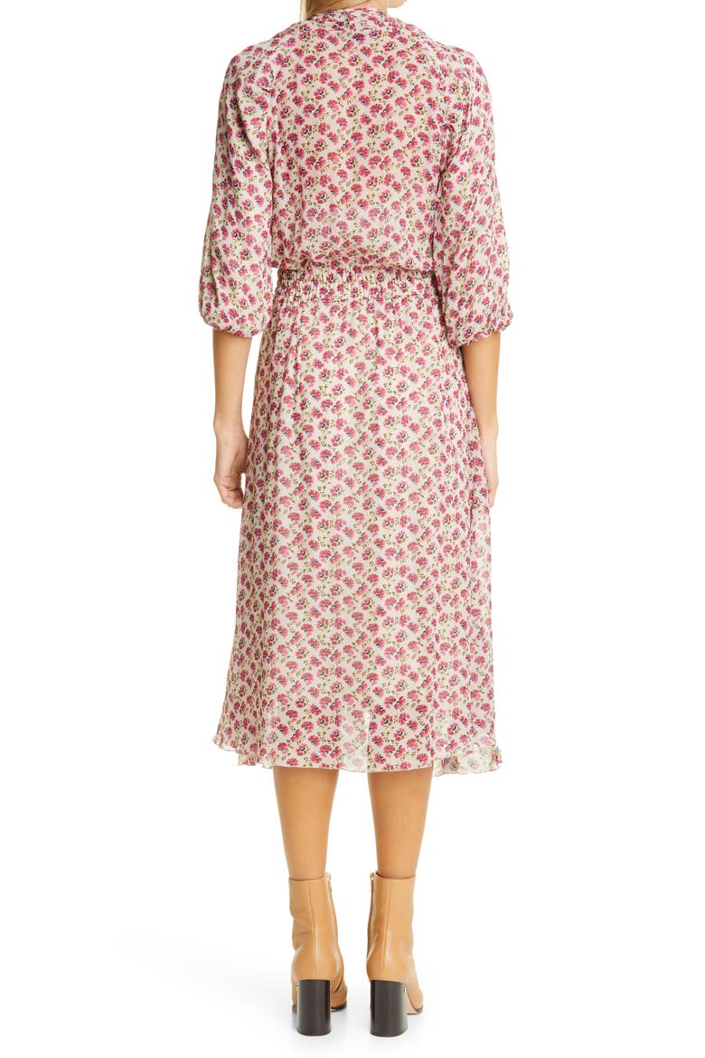 Print Long Sleeve Dress, Alternate, color, IVORY