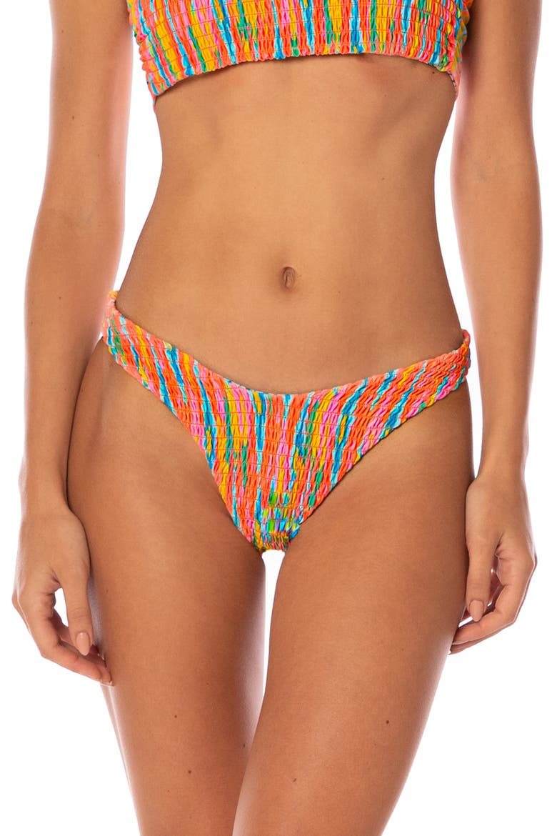 Mystic Ikat Splendor Reversible Bikini Bottoms, Main, color, LIGHT PASTEL RED MULTI