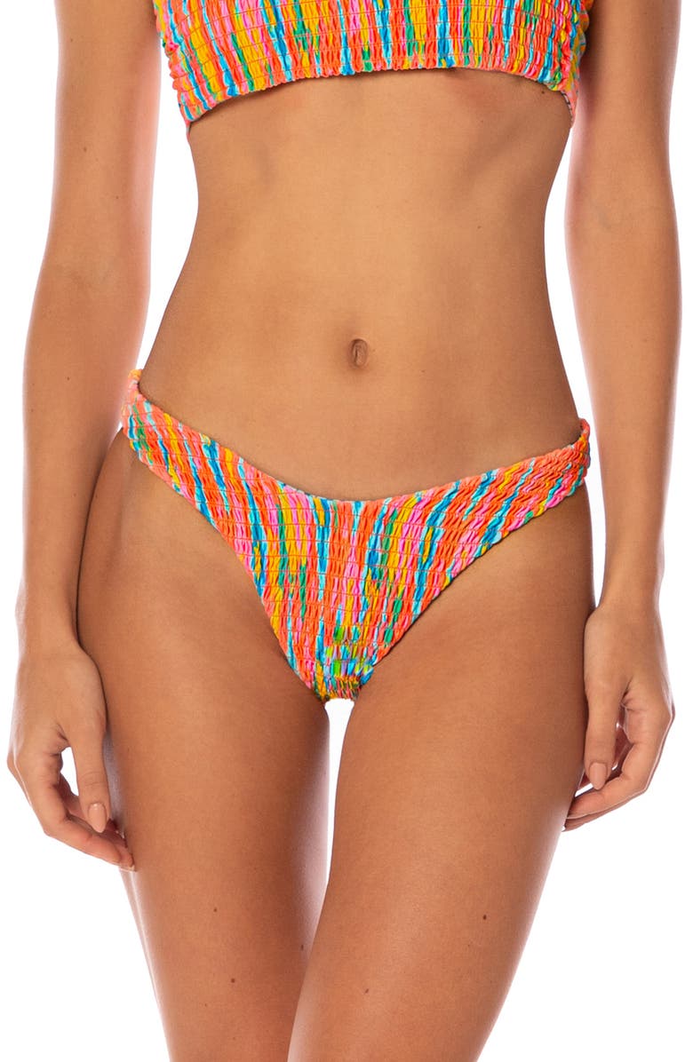 Maaji Mystic Ikat Splendor Reversible Bikini Bottoms, Main, color, Light Pastel Red Multi