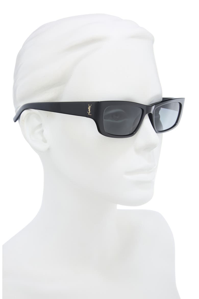 SL M182 Jazz 54mm Rectangle Sunglasses, Alternate, color, BLACK