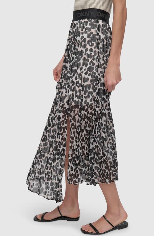 Dkny Print Asymmetric Midi Skirt In Spring Animal Ivory
