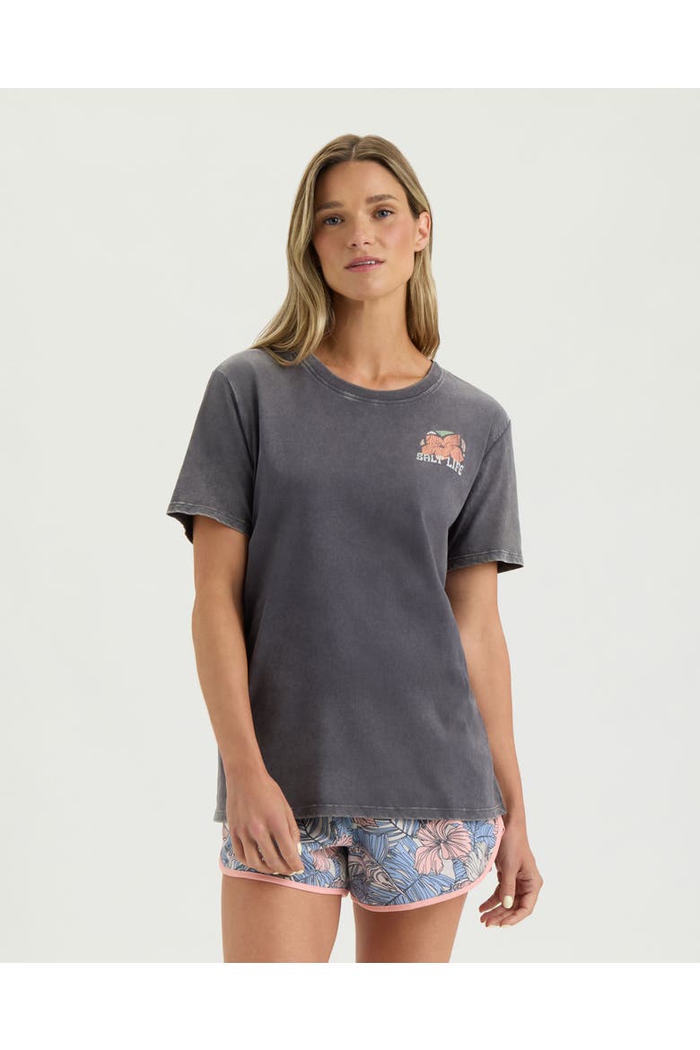 Floral Stainglass Short Sleeve Tee, Main, color, EBONY