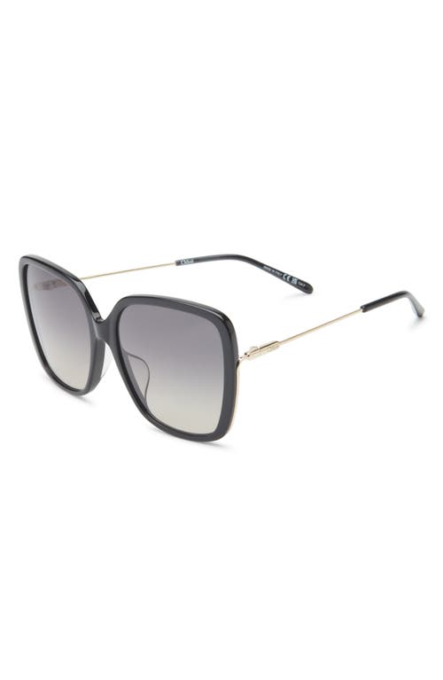 Chloé 57mm Square Sunglasses In Black