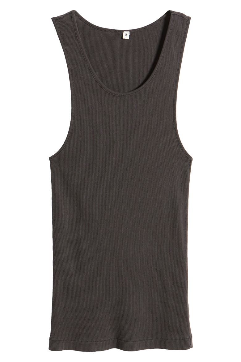 Malibu Cotton Rib Tank, Alternate, color, BLACK