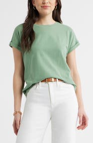 Caslon® Cuff Sleeve T-Shirt