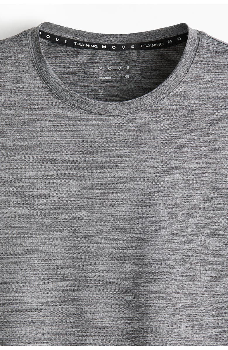 H&M Mesh Sports T-shirt With Drymove, Alternate, color, Gray Melange