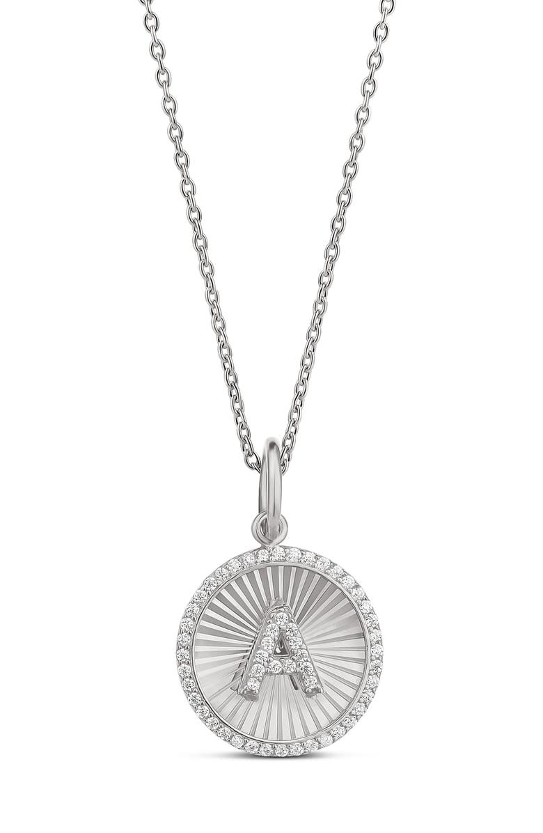 SHYMI Fluted Round Initial Charm Necklace, Main, color, 