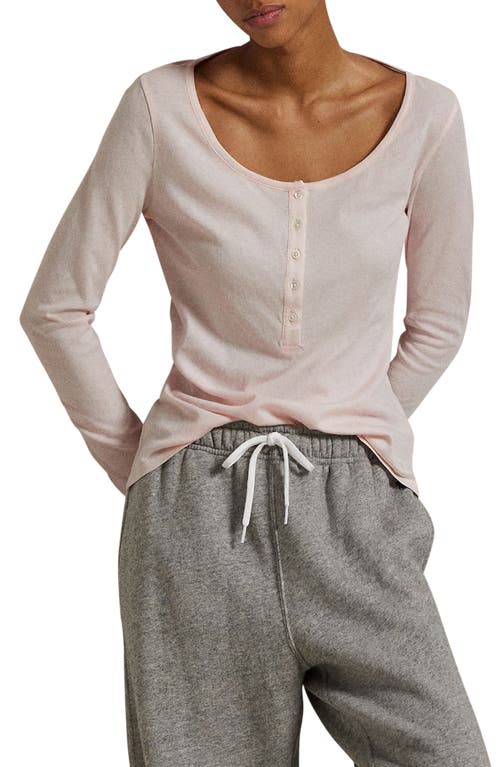 Polo Ralph Lauren Long & Lean Cotton Jersey Lounge Henley In Garden Rose