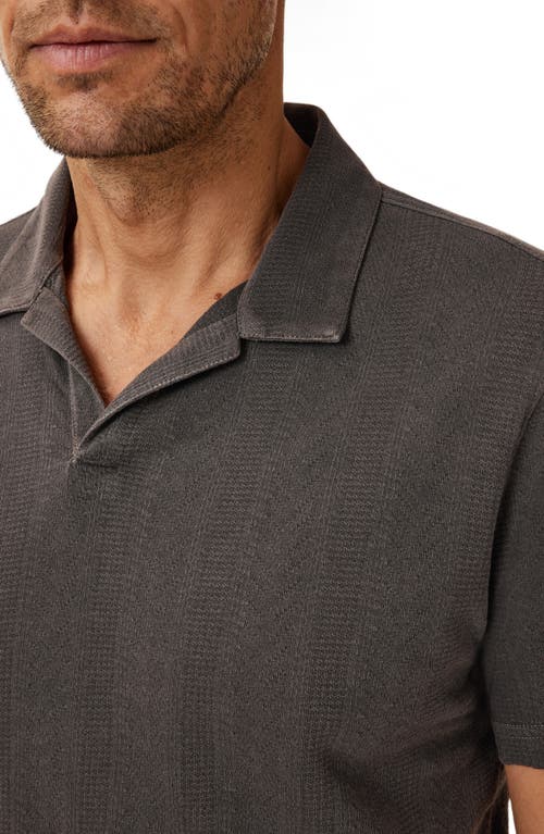 John Varvatos Zion Open Collar Polo Shirt In Gray