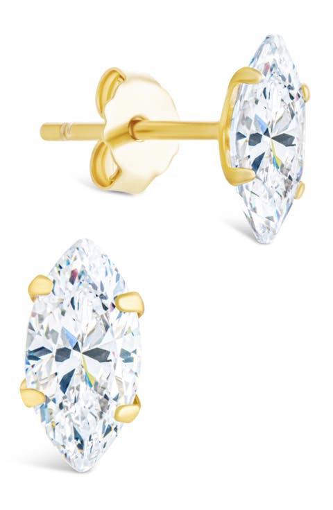 Marquise-Cut Cubic Zirconia Stud Earrings