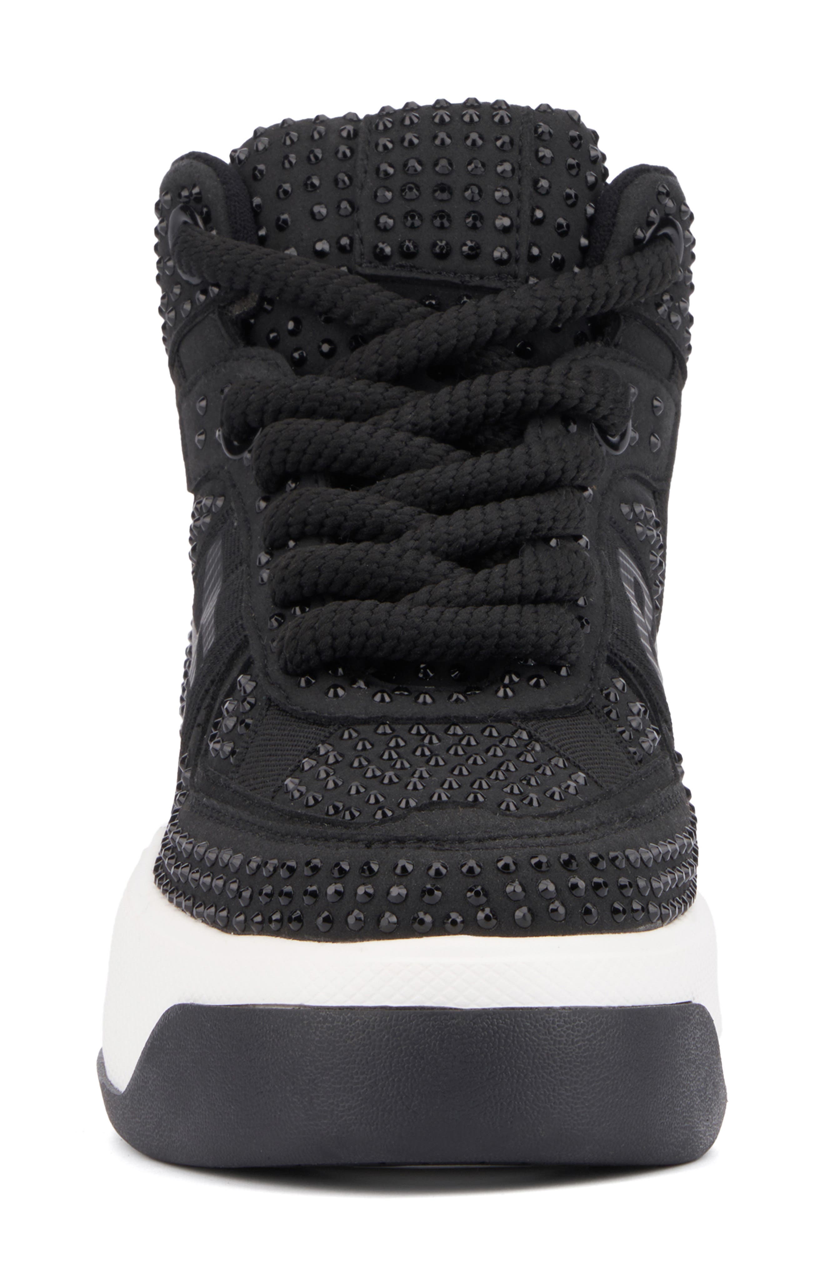 OLIVIA MILLER Lamia Rhinestone Sneaker, Alternate, color, Black