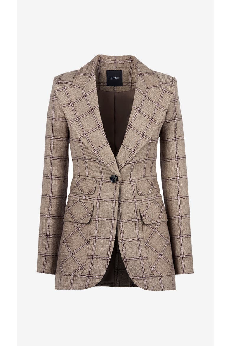 Birkin Blazer, Alternate, color, Greige Windowpane