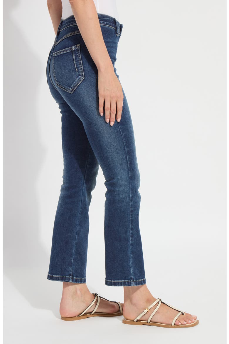 Estelle Pull-On Flare Ankle Jeans, Alternate, color, DARK MID WASH