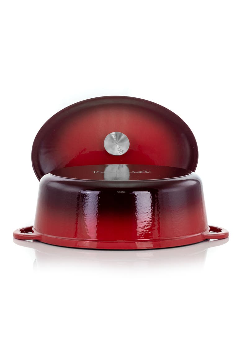 7 Quarts Oval Enameled Cast Iron Casserole, Alternate, color, Red