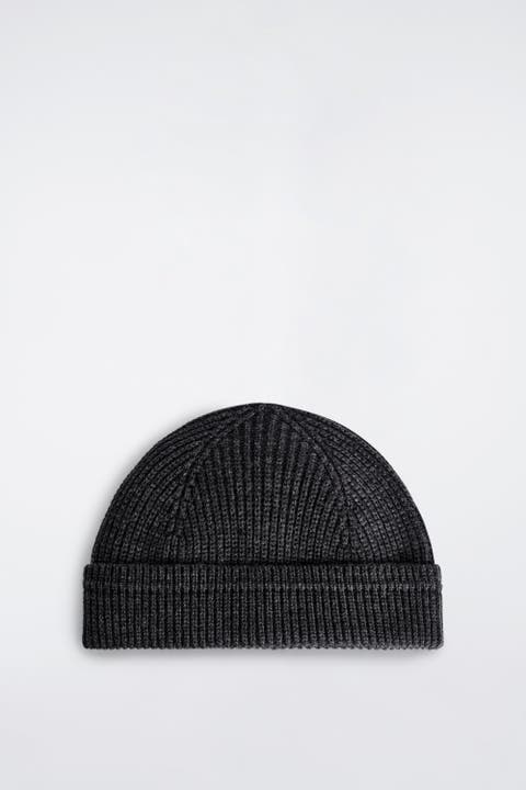 Ribbed Wool-cotton Fisherman Beanie
