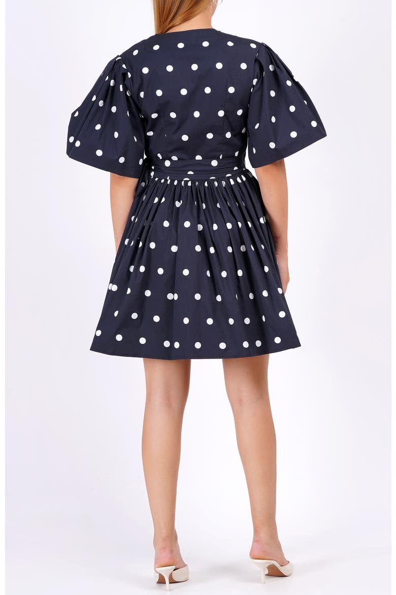 Alena Mini Wrap Dress, Alternate, color, Small Polka Black White