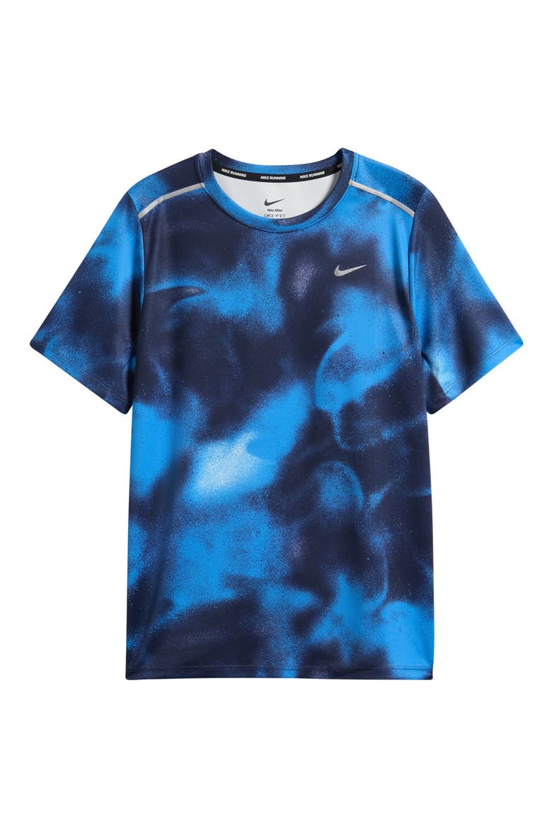 Kids' Miler Dri-FIT Training T-Shirt, Main, color, 497 FOOTBALL BLUE/REFL SILV