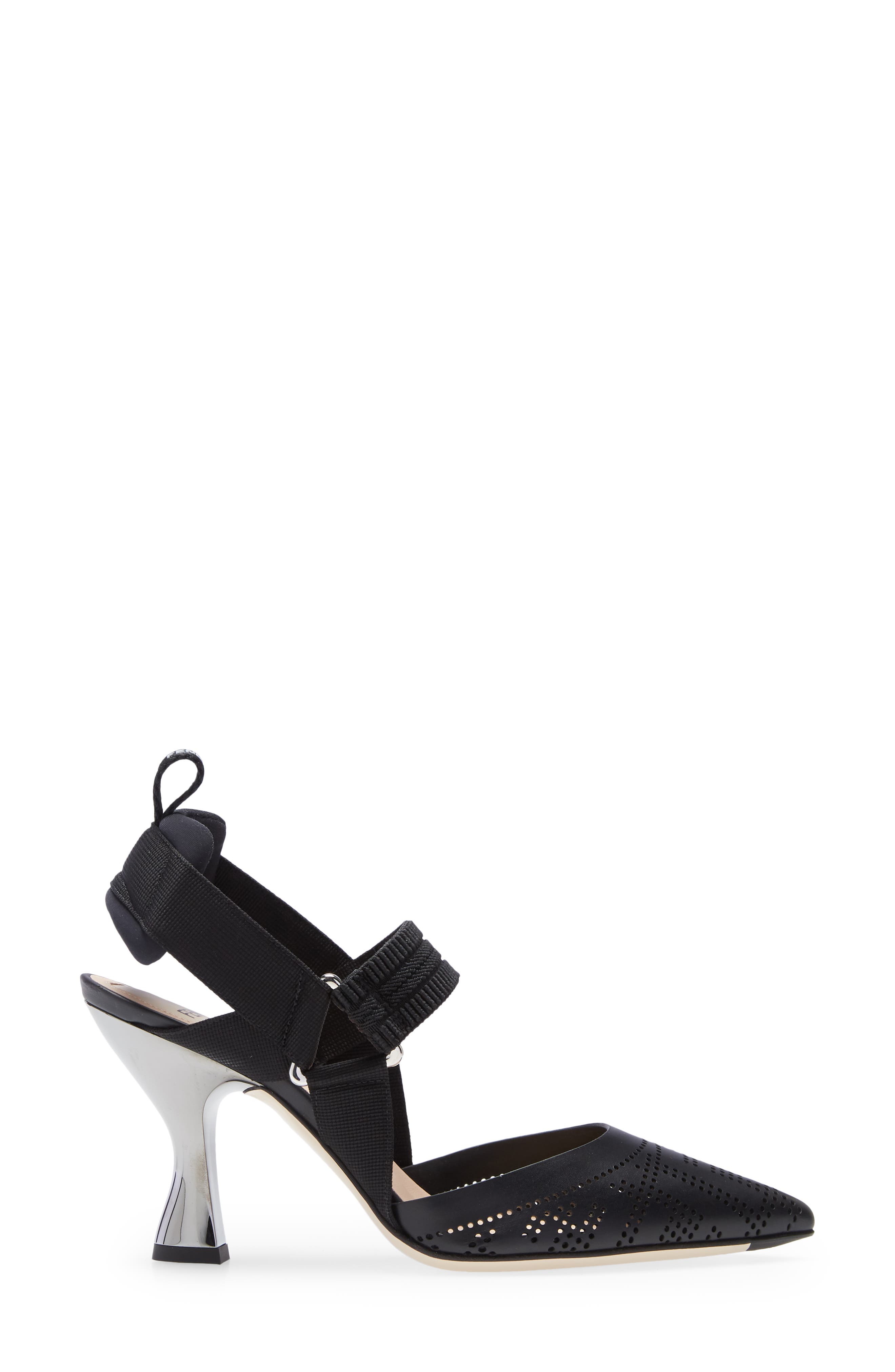 Fendi Colibri FF Perforated Pointed Toe Pump, Alternate, color, 
