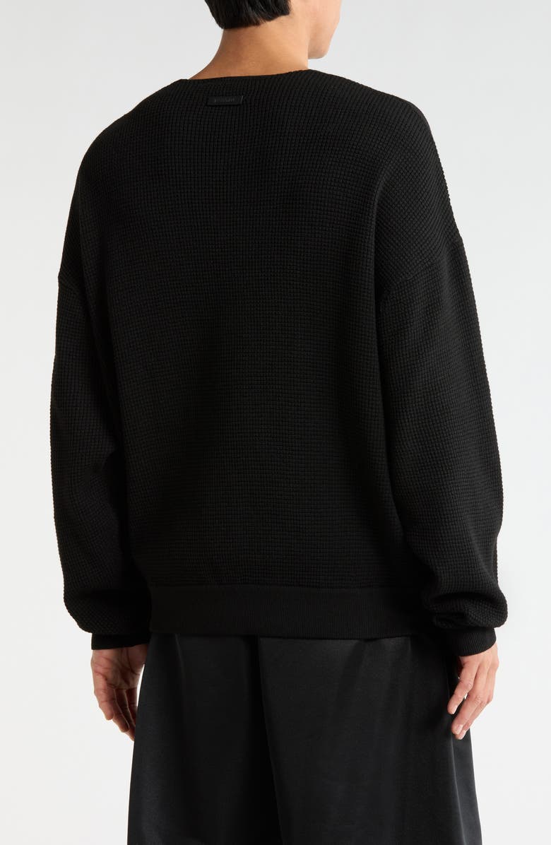 Fear of God Essentials
90s Waffle Knit Sweater, Alternate, color, Vintage Black