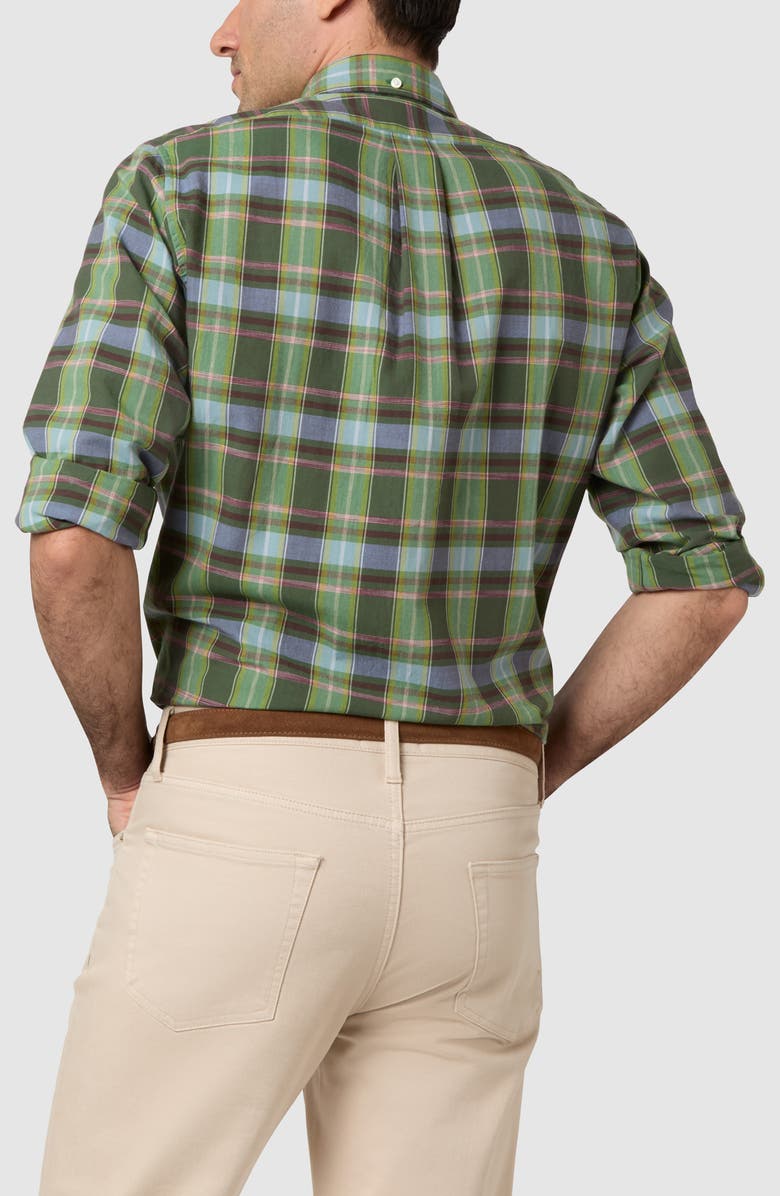 Sid Mashburn Slim Fit Plaid Cotton Madras Button-Down Shirt, Alternate, color, Green/ Red/ Sky Madras