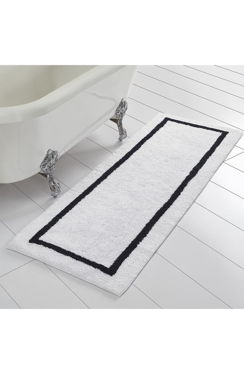 Modern Threads Black Reversible Contrast Stripe Bath Runner, Alternate, color, 