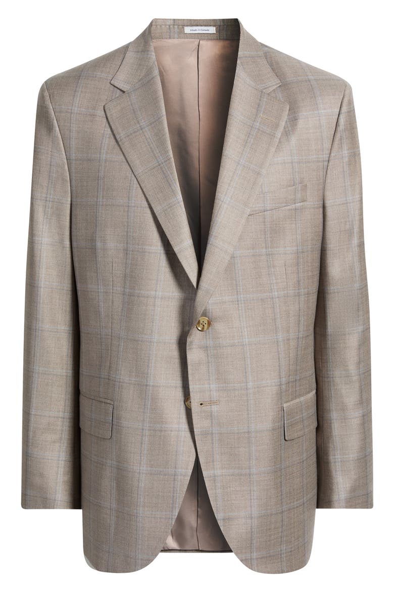 Hartford Classic Windowpane Wool Sport Coat, Main, color, TAN