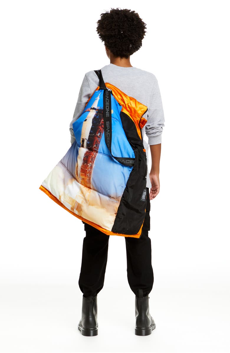Andy & Evan x SPACEONE Kids' Galactic Reversible Hooded Puffer Jacket, Alternate, color, Orion Orange