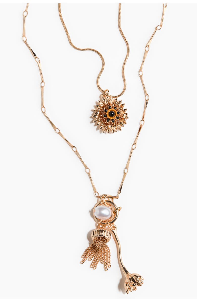 H&M Two-strand Pendant Necklace, Alternate, color, Gold-Colored