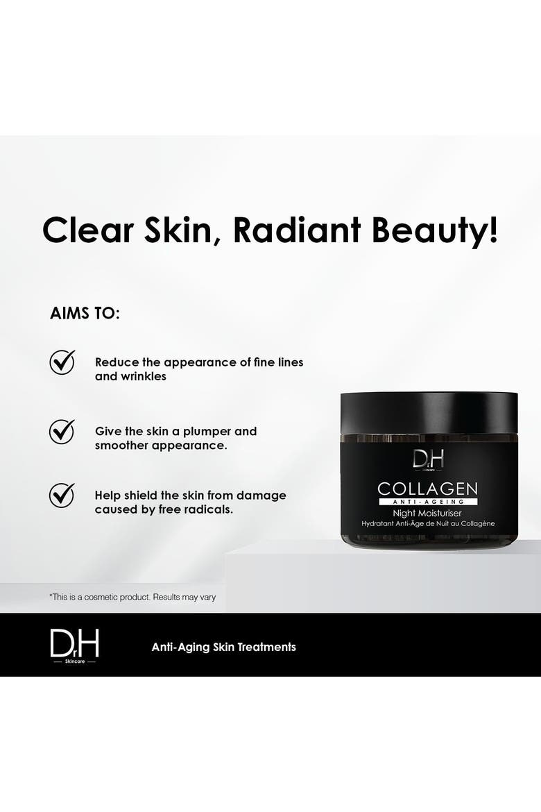 Collagen Anti-Aging Night Moisturizer 60ml for Loss of Firmness, Anti-Aging, Alternate, color, White