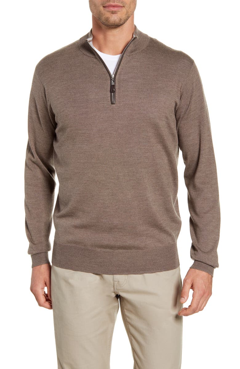 Peter Millar Crown Soft Wool Blend Quarter Zip Sweater, Main, color, 