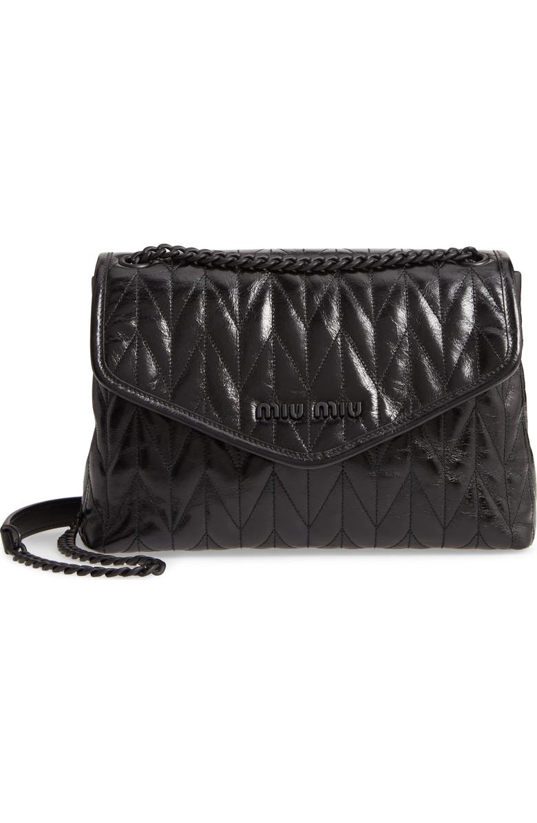 Miu Miu Matelassé Quilted Leather Shoulder Bag, Main, color,