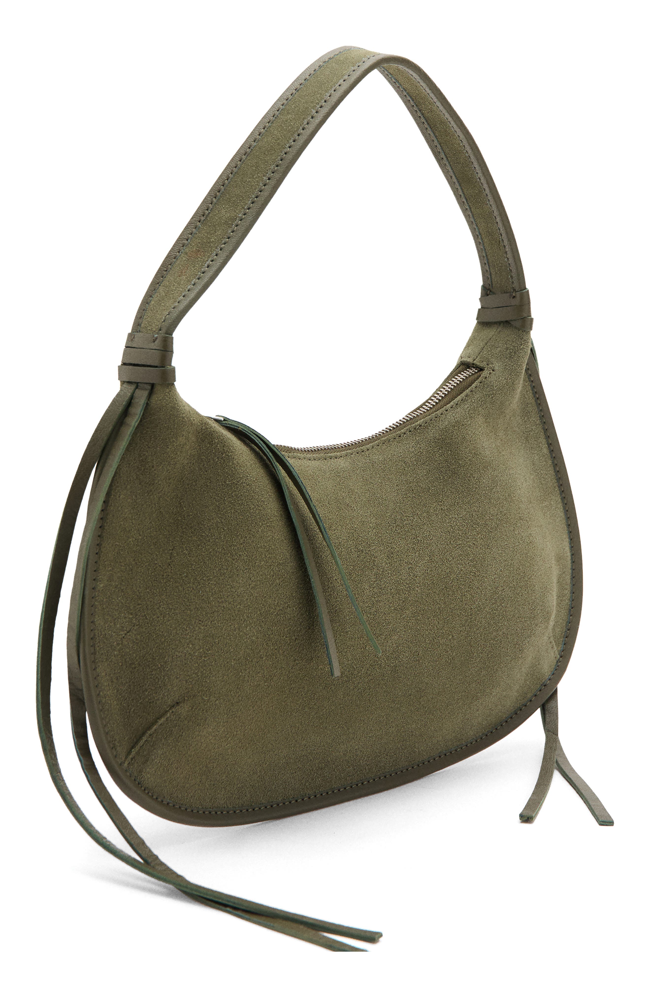 MANGO TEEN Suede Shoulder Bag, Alternate, color, Khaki Green