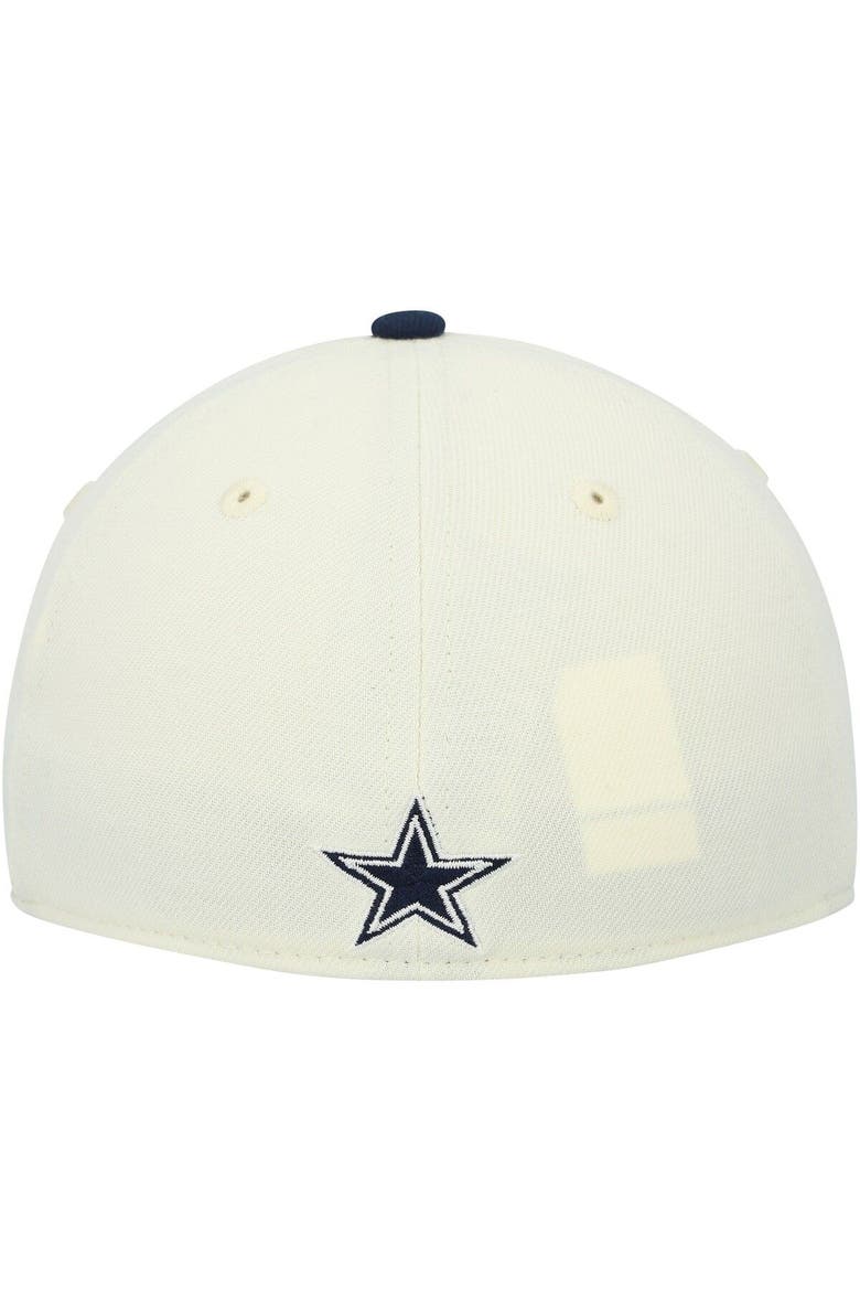 Youth New Era Cream/Navy Dallas Cowboys 2022 Sideline Two-Tone 39THIRTY Flex Hat, Alternate, color, Cream