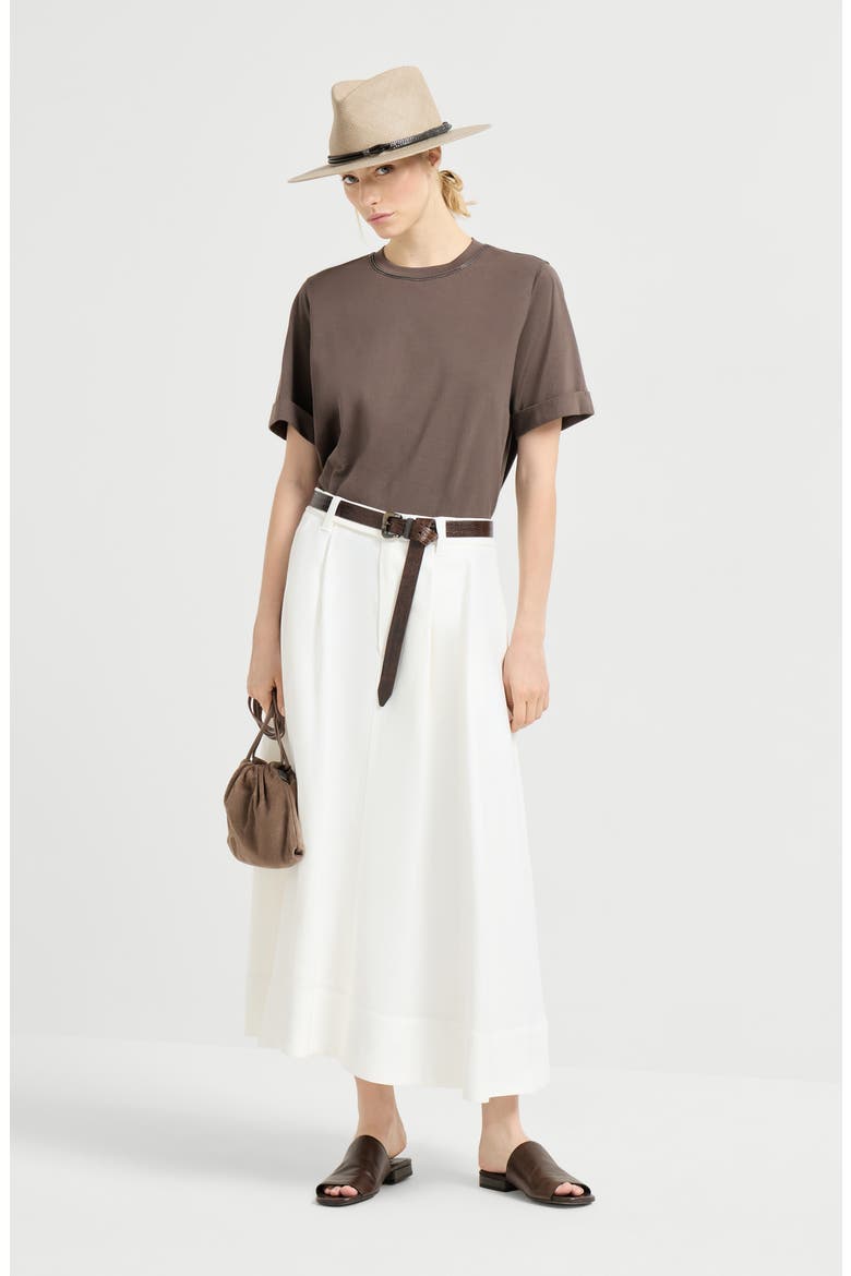 Cotton jersey T-shirt, Alternate, color, Brown