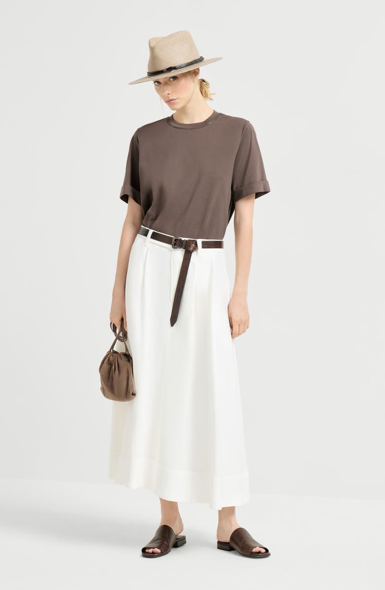 Brunello Cucinelli Cotton jersey T-shirt, Alternate, color, Brown