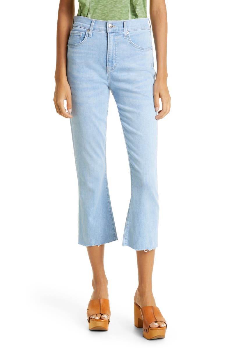 Veronica Beard Carly Raw Hem High Waist Kick Flare Jeans, Main, color, 