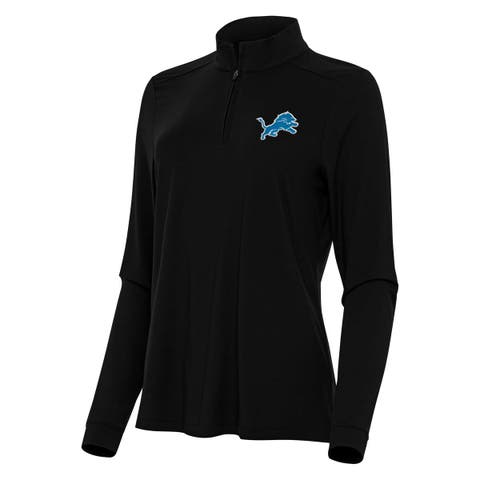 Women
s Antigua  Black Detroit Lions Intent Quarter-Zip Sweatshirt
