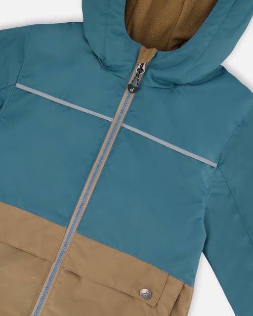 Deux Par Deux Little Boy's Colorblock Mid-season Jacket Neutral Blue And Taupe In Neutral Blue And Taupe